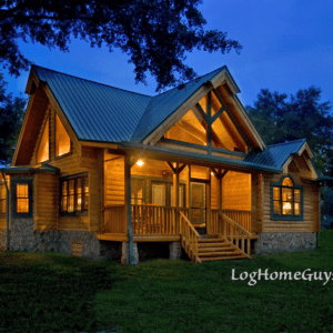 Log Home Riverbend Front View | Georgia Cypress Log Homes Builder