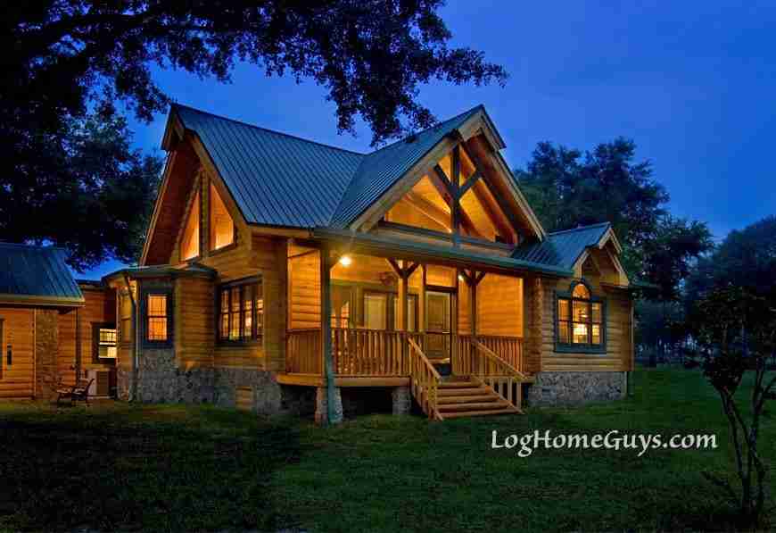 Log Home Riverbend Front View | Georgia Cypress Log Homes Builder