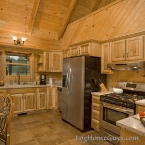 Log Home Riverbend Kitchen | Georgia Cypress Log Homes Builder