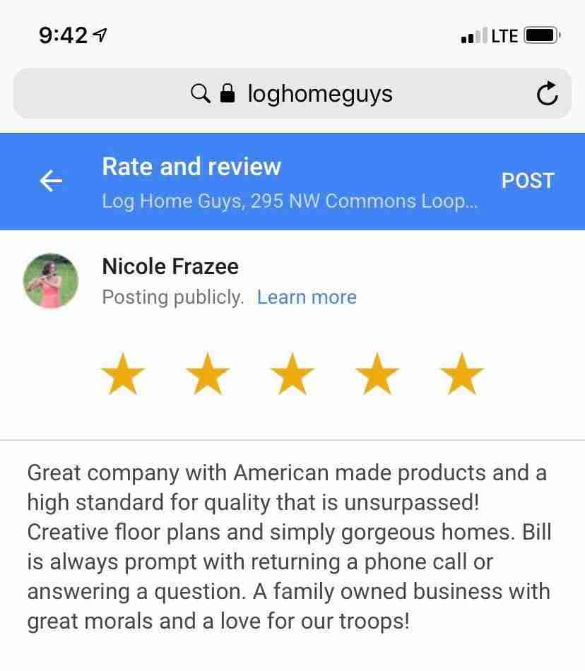 Log Home Guys Customer Review