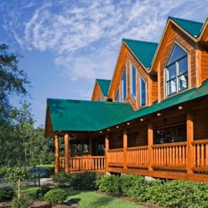 Madison Luxury Log Home Side View | Georgia Cypress Log Homes Builder