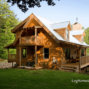 Manatee Log Home Balcony Side View