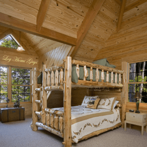 Modified Shenandoah Cypress Log Homes 2nd Story Bedroom View by Log Home Guys of Florida