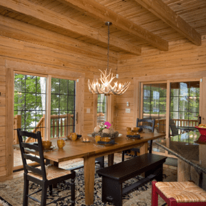 Modified Cypress Shenandoah Log Home Dinning View by Log Home Guys of Florida