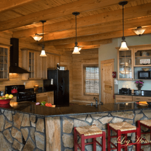 Modified Shenandoah Cypress Log Homes Kitchen View 2 by Log Home Guys of Florida