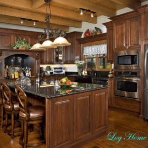 Modified Manatee Kitchen View by Log Home Guys of Florida