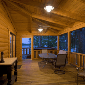 Modified Shenandoah Cypress Log Homes Side Porch by Log Home Guys of Florida