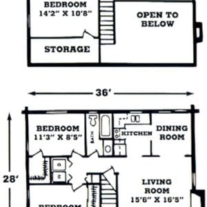 Chattahoochee Log Home Floorplan