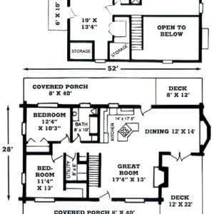 Mantatee Log Home Floorplan