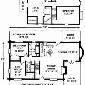 Mantatee Log Home Floorplan