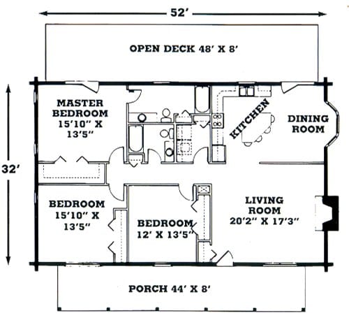 Shamrock Log Home Floorplan