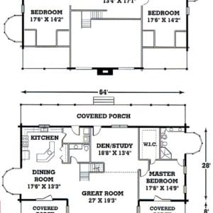 Shenandoah Log Home Floor Plan