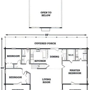 Silvarado II Log Home Floorplan